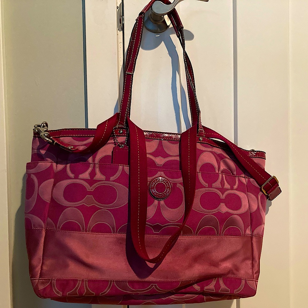 Coach diaper bag - fuschia